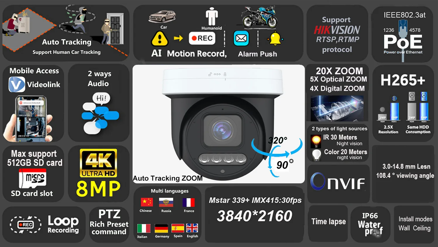 4K 8MP kõrglahutusega salvestis