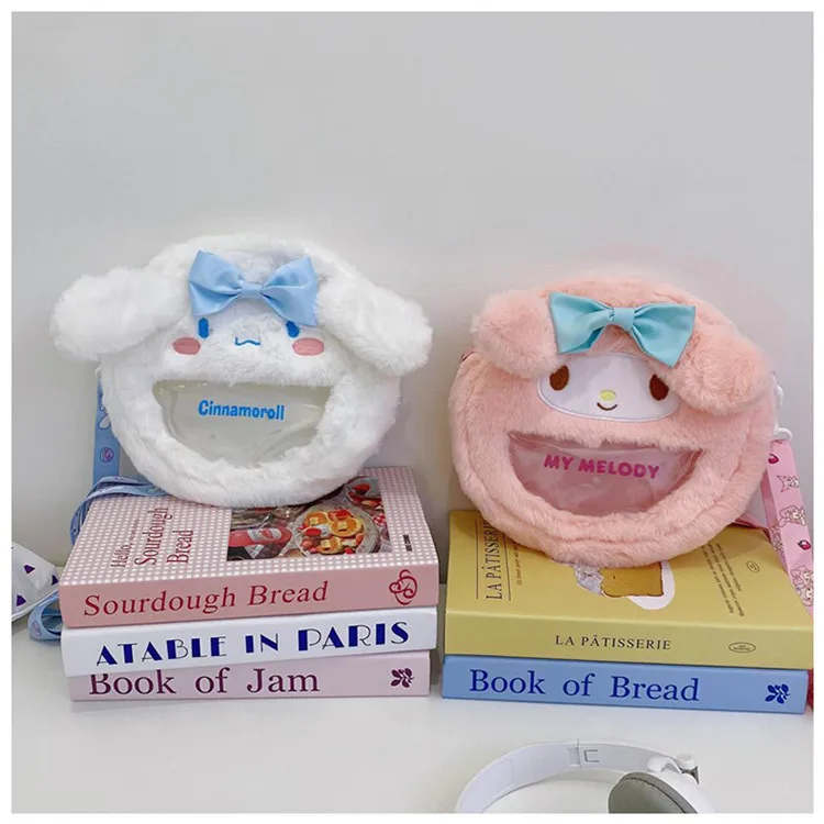 

Милая мультяшная плюшевая сумка Sanrio Kuromi Cinnamoroll Melody, женская сумка на одно плечо, Сумка через плечо для девочек, детский подарок