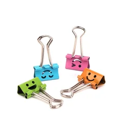 40/80pcs Paperclipss Smile Face File Paper Clip Document File Paper Clamp Office School Stationery Supplies