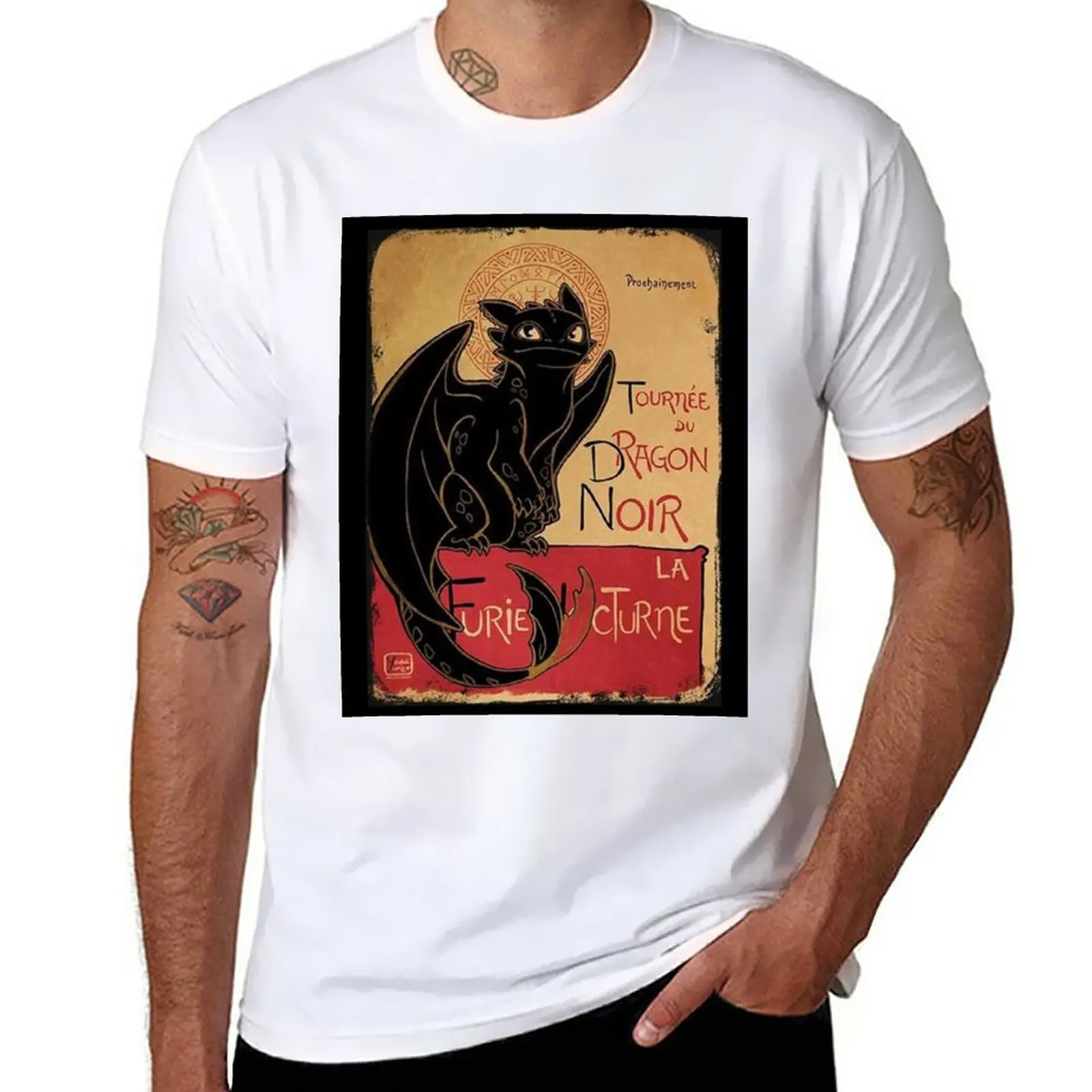 

New Le Dragon Noir T-Shirt heavyweight t shirts Aesthetic clothing t shirts for men pack