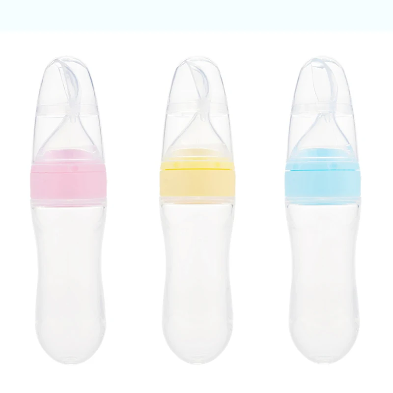 

Baby Pacifier Silicone Rice Paste Bottle Spoon Feeding Spoon for Squeeze Soft Spoon Silicone Rice Paste Spoon Baby Bottle Feeder