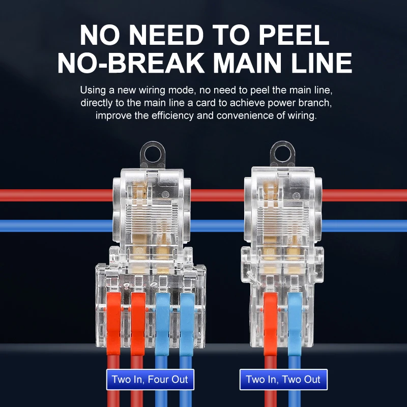 Enhanced Splitter Terminal Block - 10PCS Quick Connect Wire Plug for Home Electrical Applications