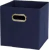 Household Essentials 81-1 Foldable Fabric Storage Bins Set of 6 Cubes with Handles  Navy Blue 1