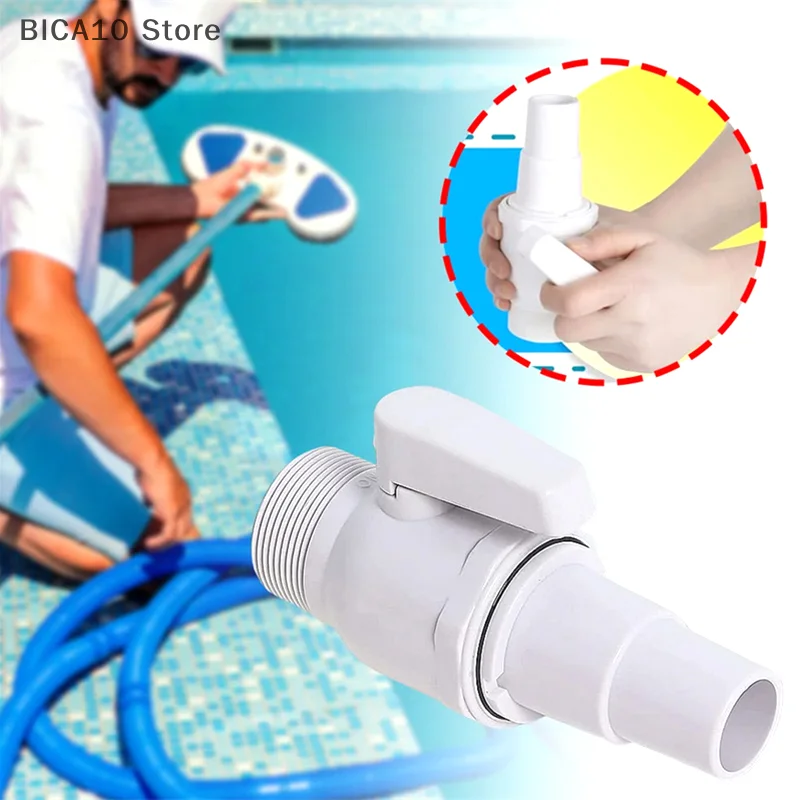 2-Way Ball Valve Pool Pump Valve 1.5-1.25in Pool Filter Stop Connector Maximum 50 PSI Pressure Rating for Swimming Pools