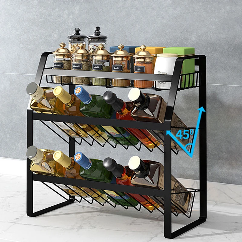 3 Tiers Kitchen Spice Rack Seasoning Jars Organizer Holder Kitchen Door ...