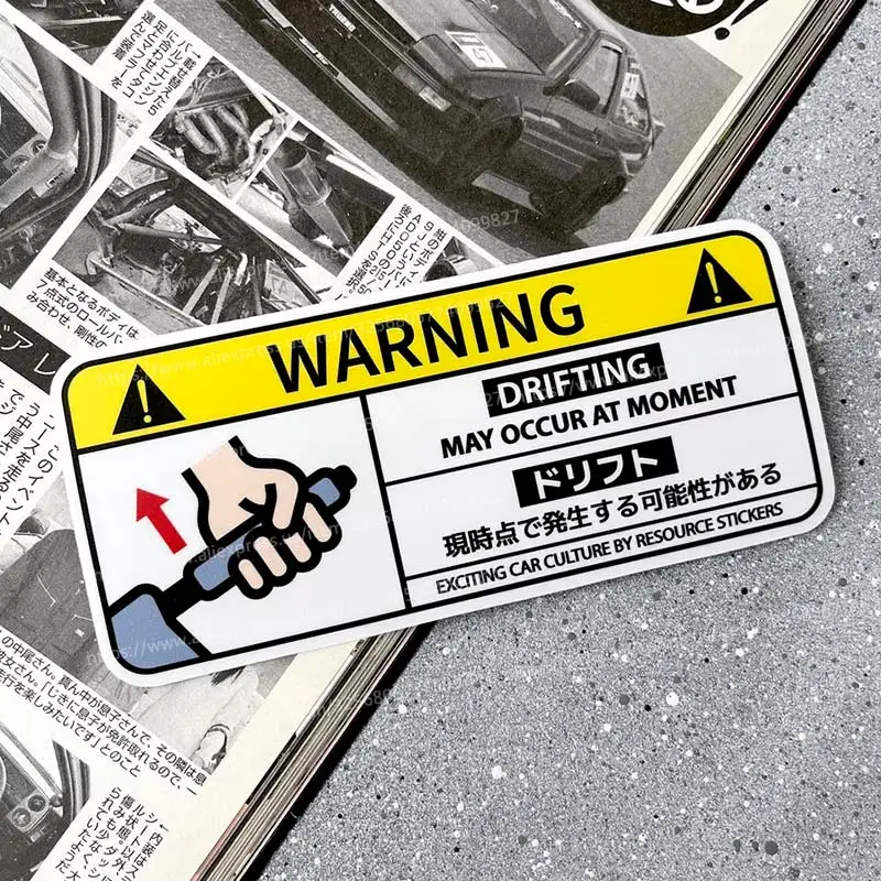 Cartoon Car Sticker Warning Airbag Check Warning Decal Anime Waterproof Car Accessories Stickers SH40