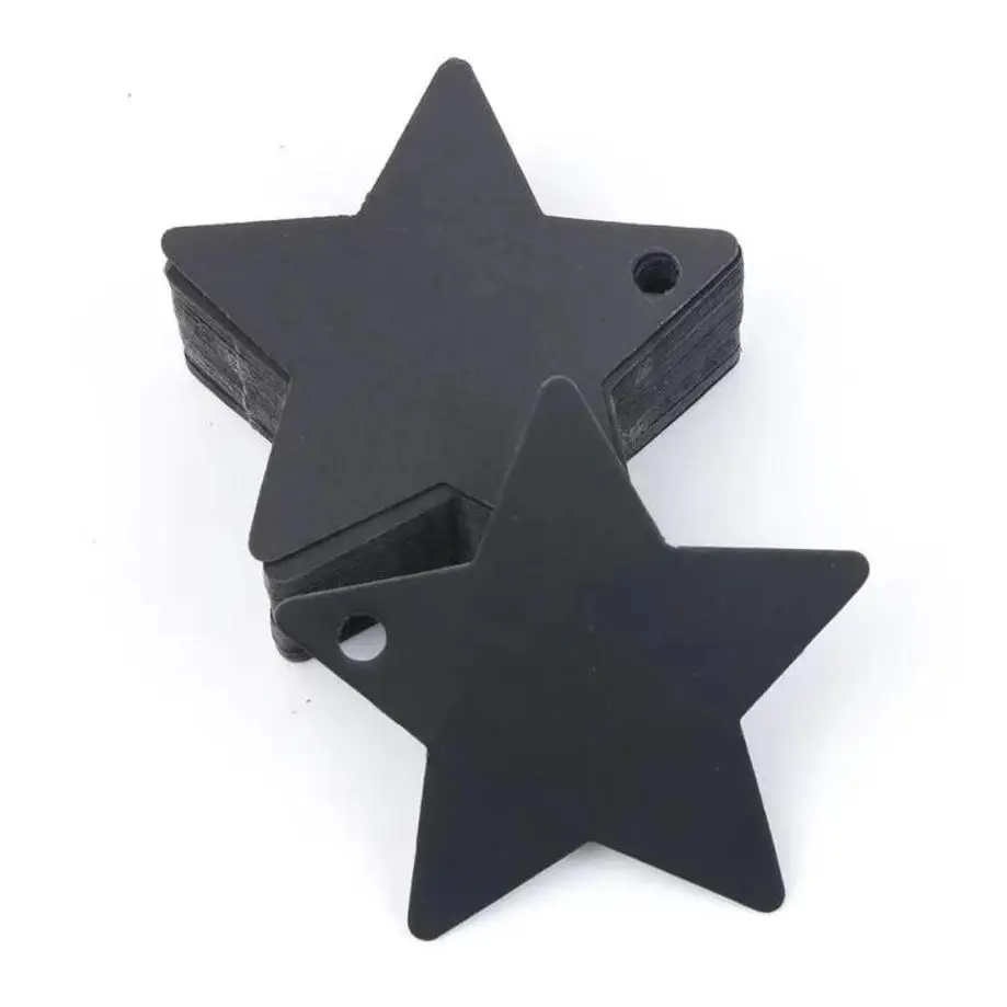 100 Pcs Five-pointed Star Christmas Wedding Label Party Gift Card Hanging Tags Christmas Ornaments