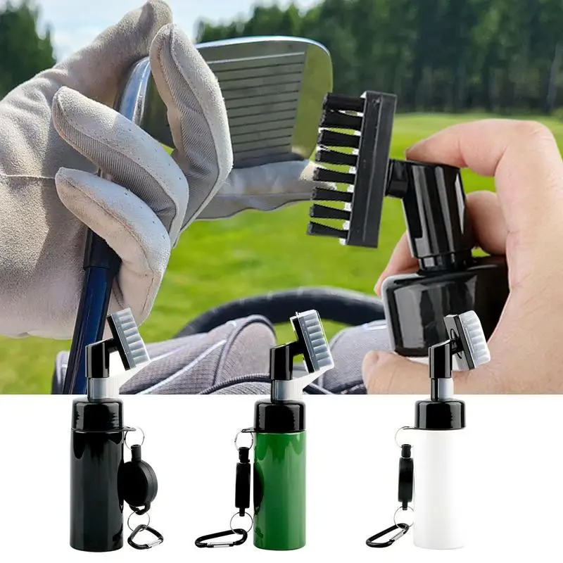 Golf Clubs Cleaning Brush Portable Golf Club Groove Brush With Push Type Water Bottle Water Brush Golf Swing Groove Cleaner 2