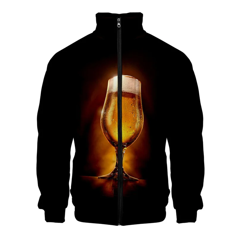 thumbnail image 1 of Chaqueta con estampado 3D de cerveza para hombre, ropa de calle moderna, abrigo de manga larga de gran tamaño, chaquetas con cremallera para exteriores, ropa Harajuku para niños, 1 of 5