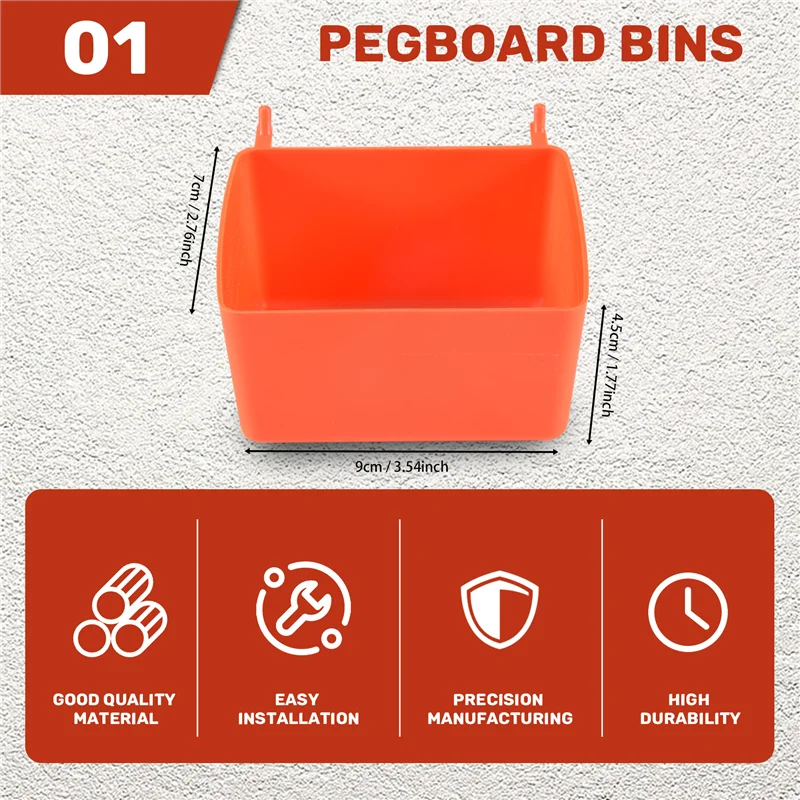 A26I-8 조각 Pegboard 상자 키트 Pegboard 부품 보관 Pegboard 액세서리 하드웨어 정리를 위한 작업대 상자