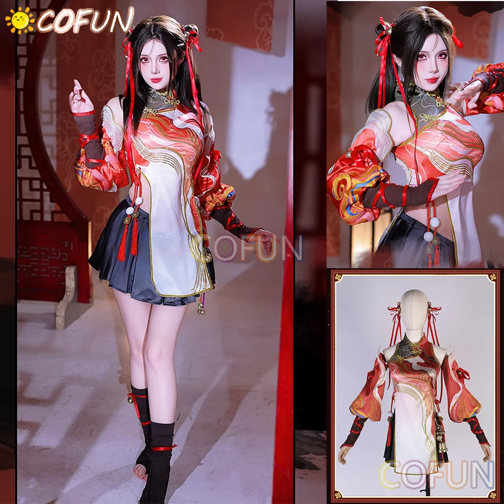 

COFUN Naraka: Bladepoint Feria Shen Cosplay Costume Halloween Game Outfits Wing Chun New Year Cheongsam Women Chinese Style Wig