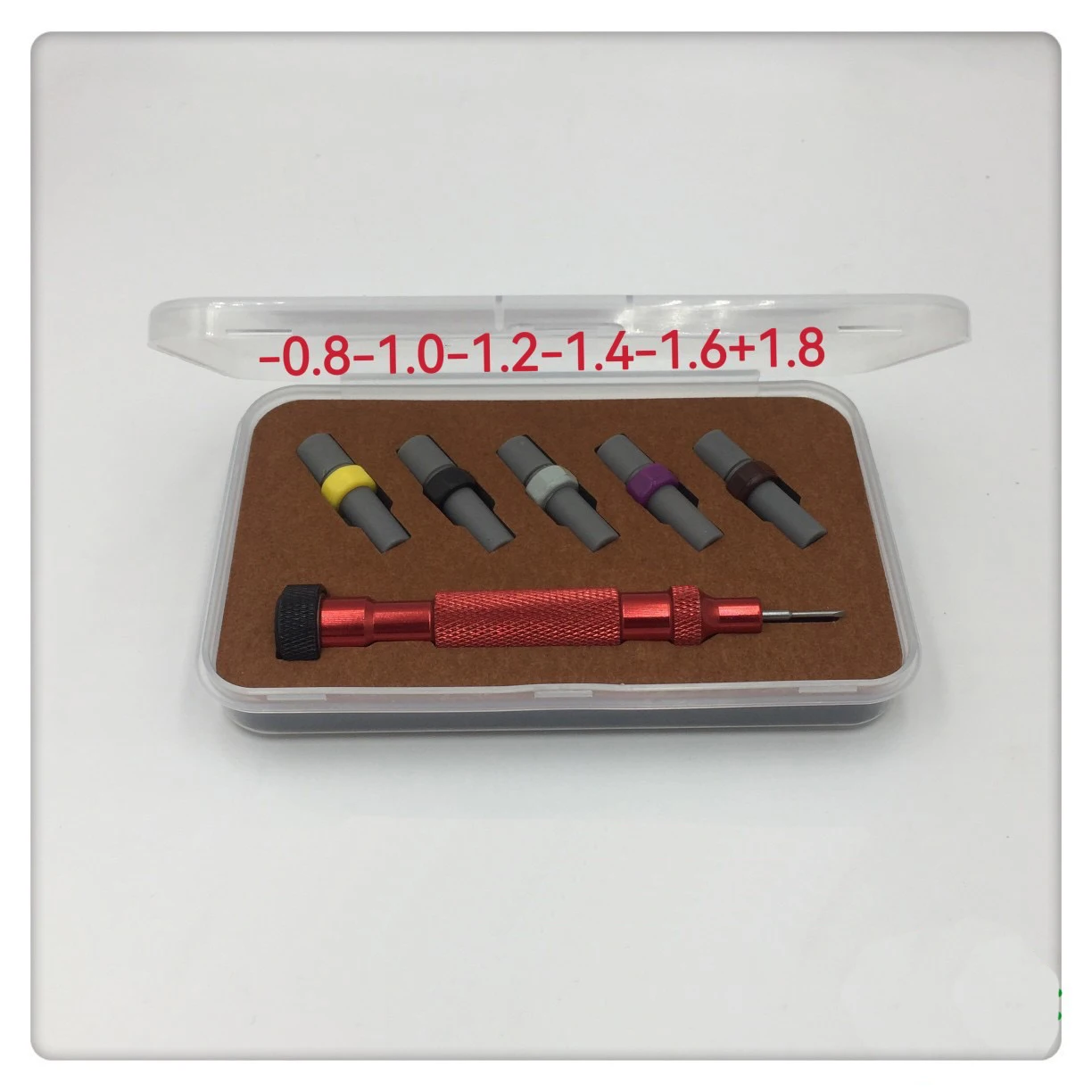 시계 드라이버 세트 고경도 두꺼운 손잡이 고속 강철 시계 수리 도구(5개의 나사 비트 포함) 0.8mm-1.6mm +1.8mm