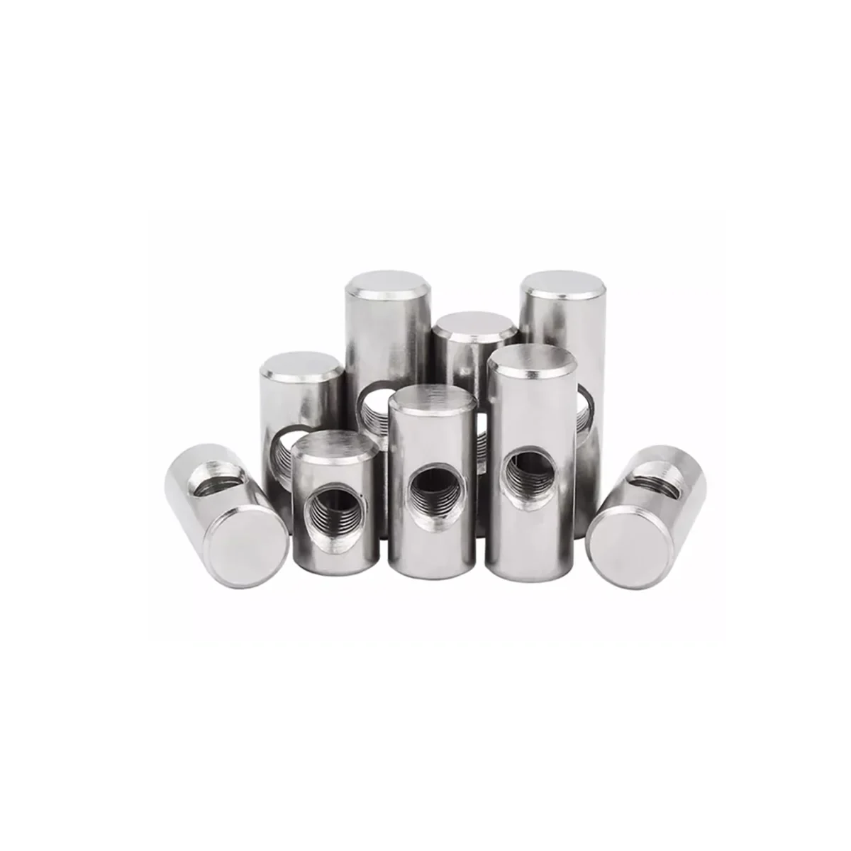 304 Stainless Steel Cylindrical Pin Cross Hole Pre-Embedded Connecting Nut Irregular Hammer Nut M4M5M6