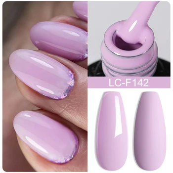 LILYCUTE 마카롱 핑크 퍼플 젤 네일 광택제, 반영구 소크 오프 베이스 탑 코트 젤, 여름 용수철, 7ml