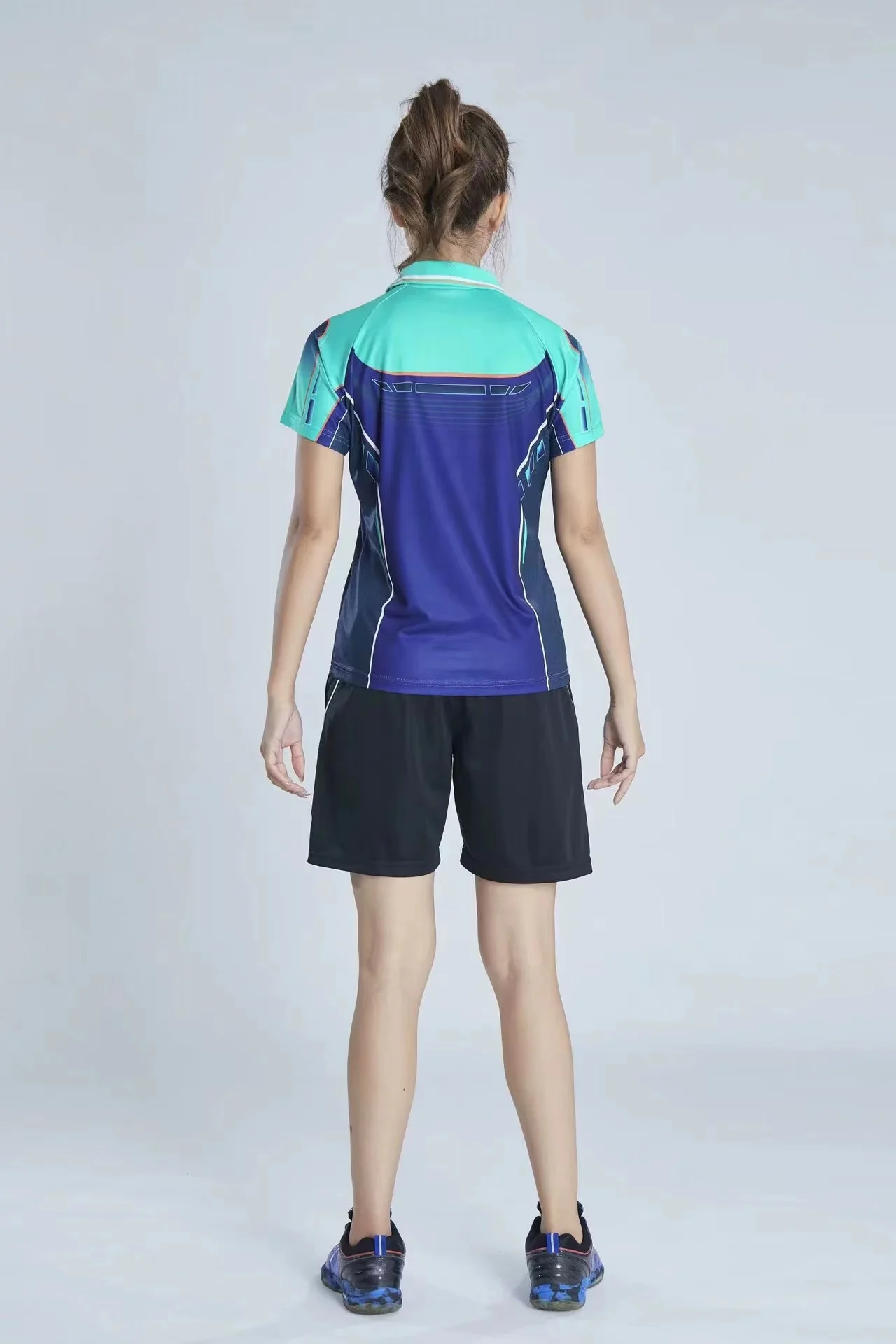 Custom butterfly table tennis T-shirt for men and women quick drying breathable lapel half sleeve badminton training clothes
