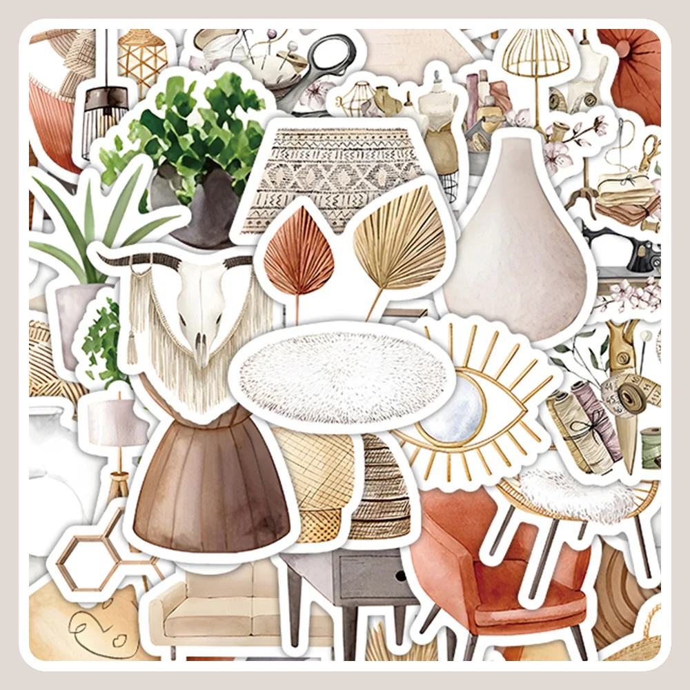 

10/30/63PCS Nordic Style Furniture High-value Home Stickers DIY Phone Laptop Luggage Skateboard Graffiti Decals Fun for Kid Gift