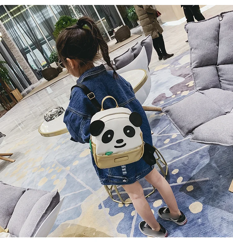 Rucsac Panda nou pentru grădiniță, rucsac cu desene animate Panda, frunze de bambus, drăguț PU, rucsac la modă_voghion.com
