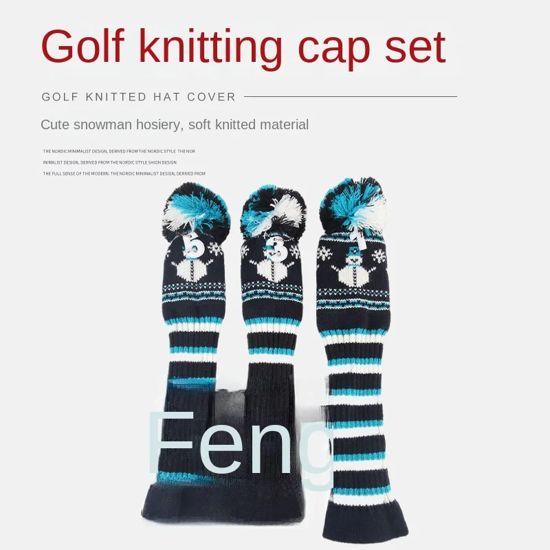 3Pcs Golf Club Sleeve Club Head Cover Sleeve Club Manicotto Protettivo Set Di Aste In Legno Lavorato A Maglia Accessori Da Golf