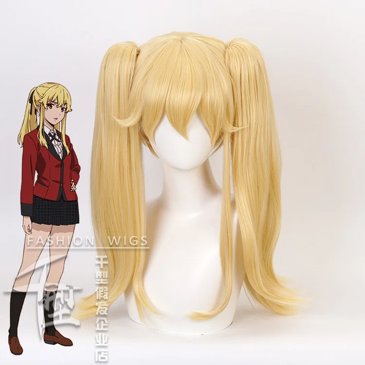 

Anime Kakegurui Cosplay Hair Heat Resistant Synthetic Hair Mary Saotome Meari Cosplay Wig 2 Blonde Ponytail