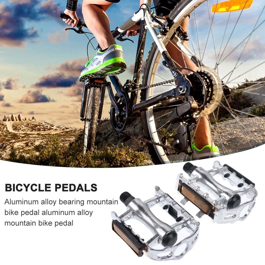 Mountain Bike Pedals Ultralight Aluminium Alloy Reflector Bicycle Flat Pedals