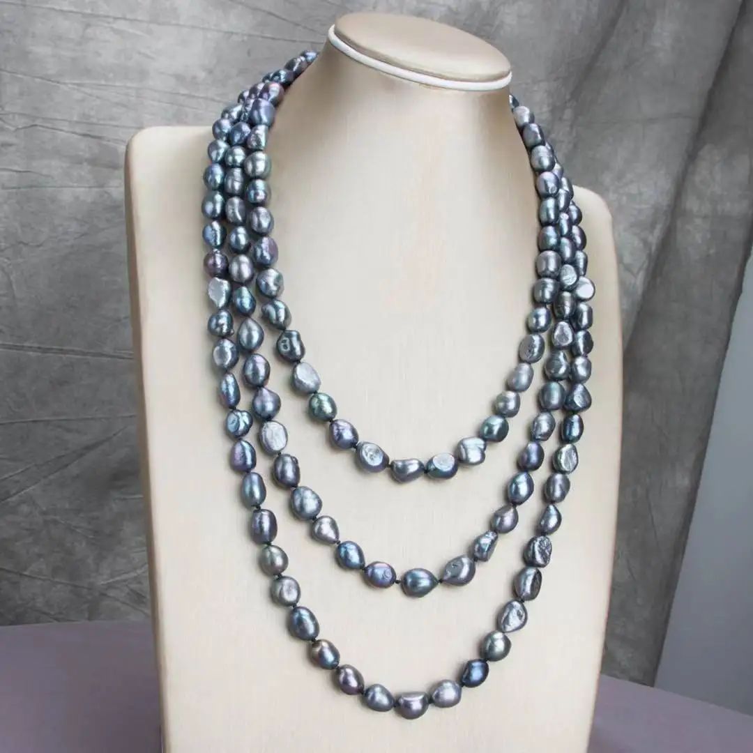 

Fashion Baroque Pearl Necklace 160cm Natural Freshwater Pearl Sweater Chain For Women Jewelry Gfit 2020