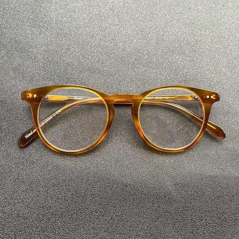 

Vintage round acetate plate glasses frame Women's plate Myopia prescription glasses frame Men's optical steampunk glasses