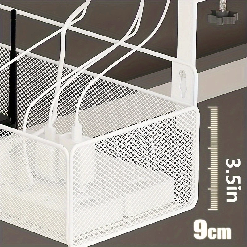 Under Table Storage Rack Cable Management Tray No Drill Desk Wire Organizer Home Office Desk Management Rack Home Organizer cable organizer,desk organizer,storage organizer,bag organizer