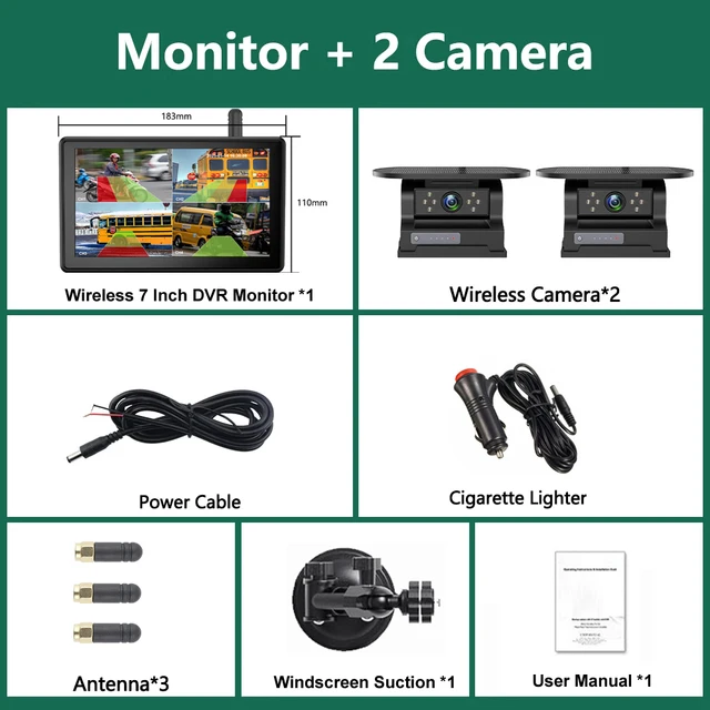 654549-3ae8cd.jpg IPoster اللاسلكية 7 بوصة تعمل باللمس شاشة DVR شاشة سبليت 1/2x BSD AI كشف كاميرا احتياطية تعمل بالطاقة الشمسية لا ضرر تثبيت Rv