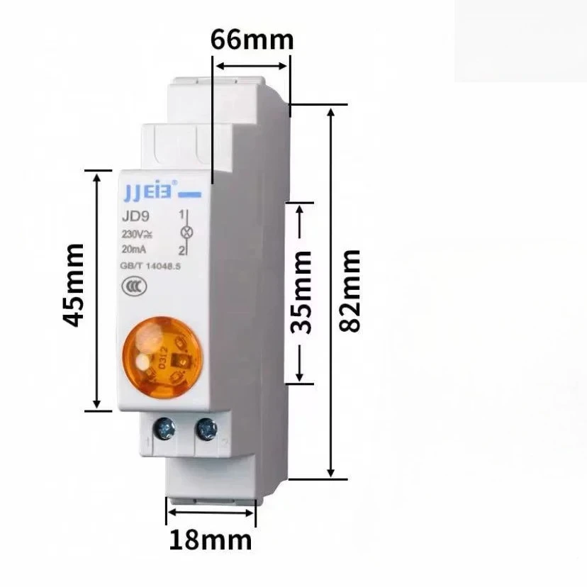 가이드형 표시등 JD9 LED 전원 신호등 24V220V 트랙형 2색등 C45 카드 레일 버튼