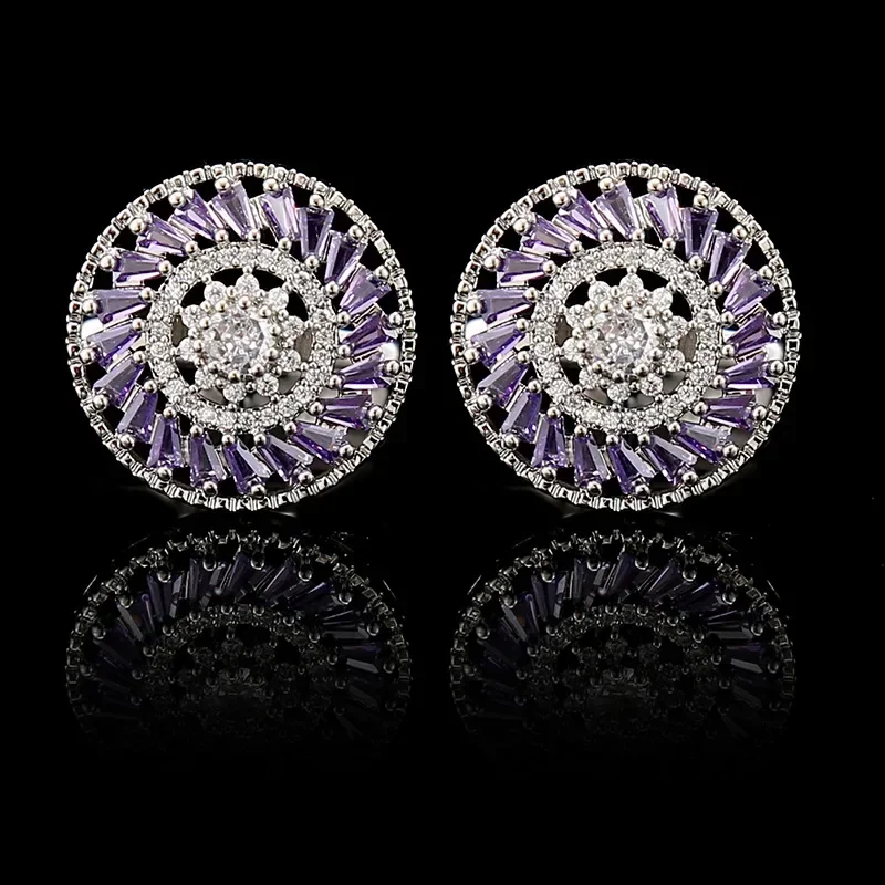 French Cufflinks Luxury Men's Wedding Windmill Zircon Rhinestones Cuff Links High-end Business Banquet Suit Shirts Accessories for mens cufflinks