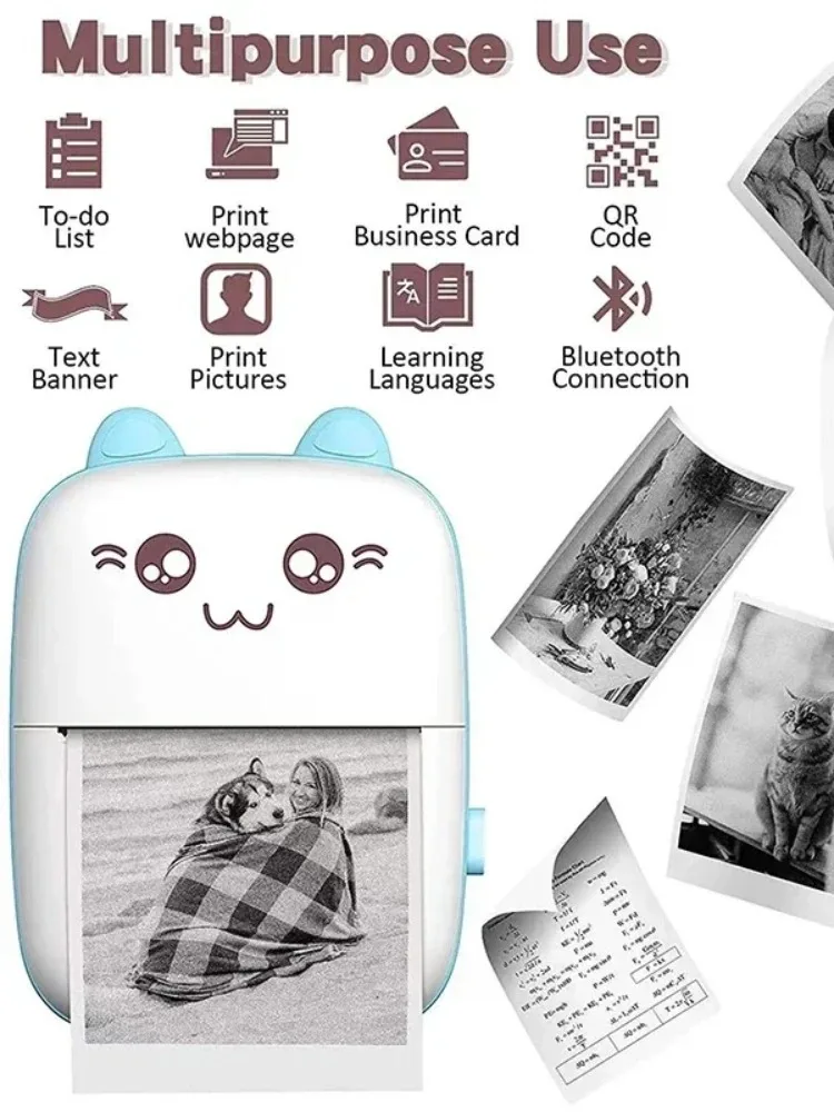 Description Picture 3 of itemPortable thermal printer Mini Wireless BT 203dpi photo label memo printing error problem transparent sticker color paper