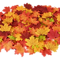50/200Pcs Artificial Maple Leaves Autumn Silk Fall Leaf For Thanksgiving Halloween Christmas Home Decoration Wedding Party Craft 3