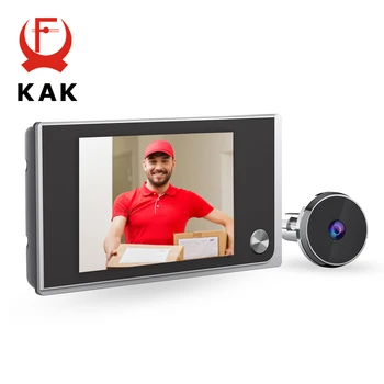 KAK 3.5 "Camera digitale per spioncino per porta Spioncino elettronico Campanello per porta 120 gradi Ampio angolo HD Schermo Sistema di sicurezza domestica Hardware