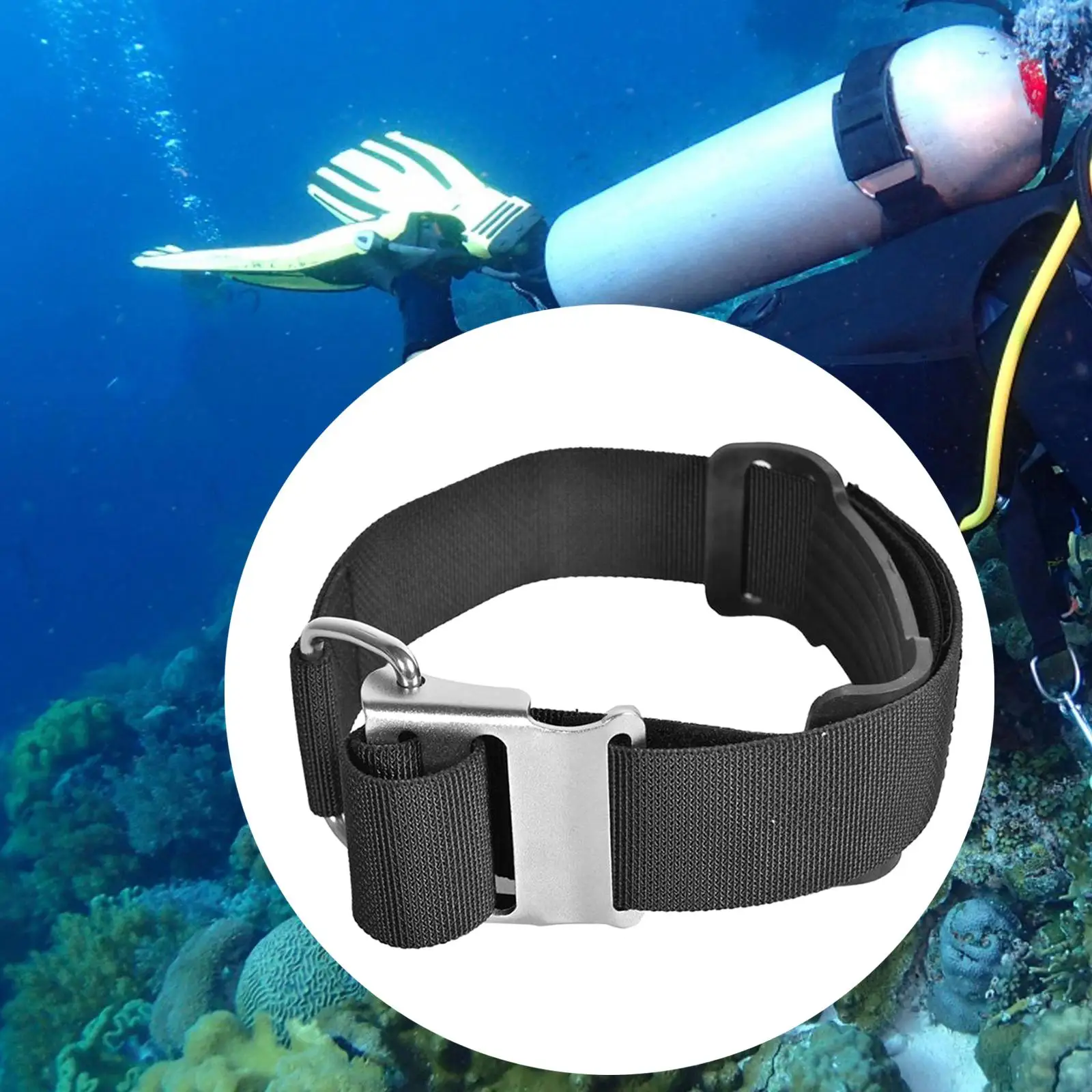 Scuba Diving Tank Band Premium with Buckle Diving Tank Strap for Underwater Water Sports Snorkeling Freediving BCD Tank Cylinder