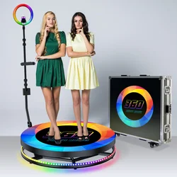 Spin 360 Photo Booth Automatic Rotating Selfie Video Booth Rotary Photo 360 Party Photo Booth Machine 80 100 115CM