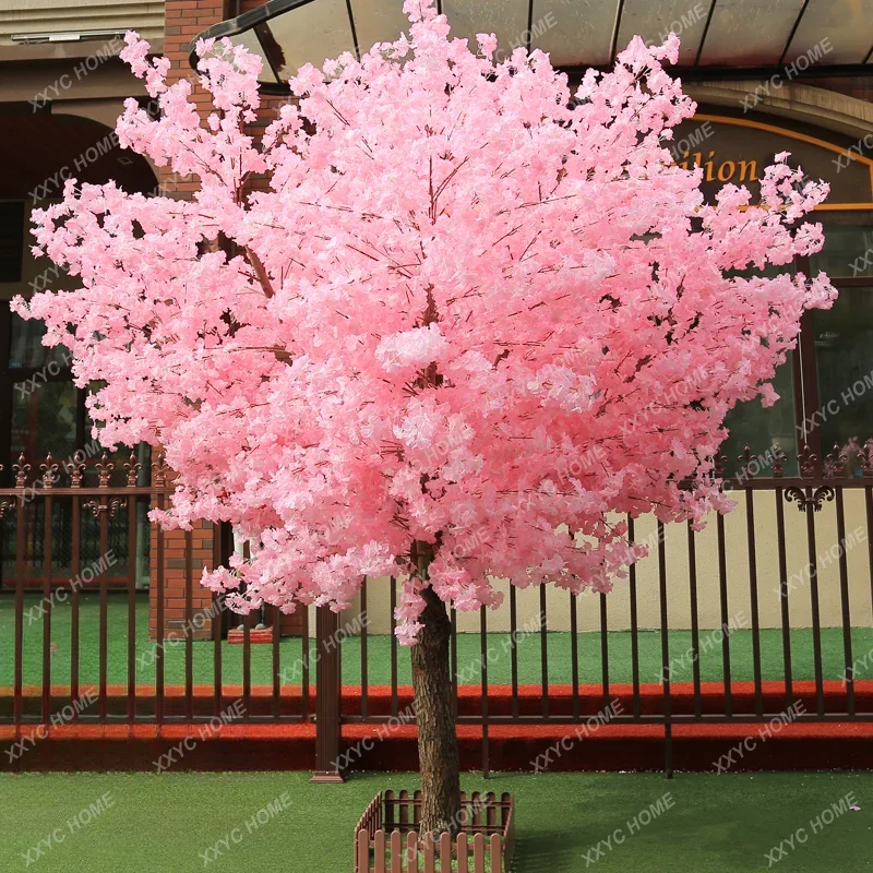 Artificial Cherry Tree Peach Tree Large Japanese Fake Trees Indoor and Outdoor Floor Wishing Tree Decorative Landscaping