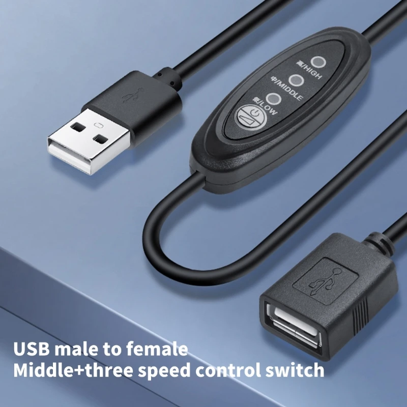 USB Extension Remote Control 5V 3 Speed Power Cable for USB Ceiling Fan LED Light Lamp Fan Speed Controller Cable