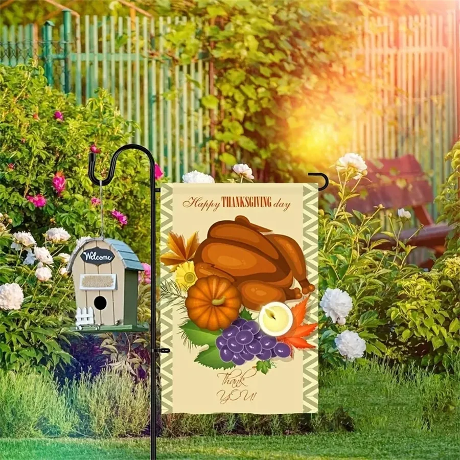 Courtyard Garden Flag Holder 1 upgraded with windproof clip with hook shepherd's hook