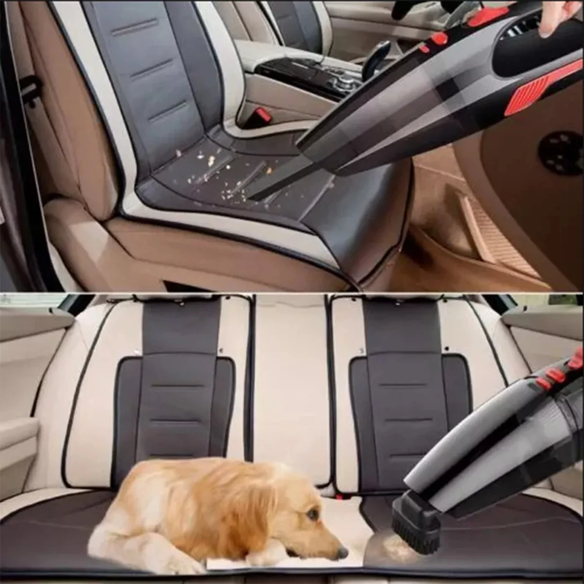 Powerful Handheld Car Vacuum 120W 12V 5000PA for Car Home Super Suction Wet/Dry Dual-Use Cordless/Car Plug Cleaner
