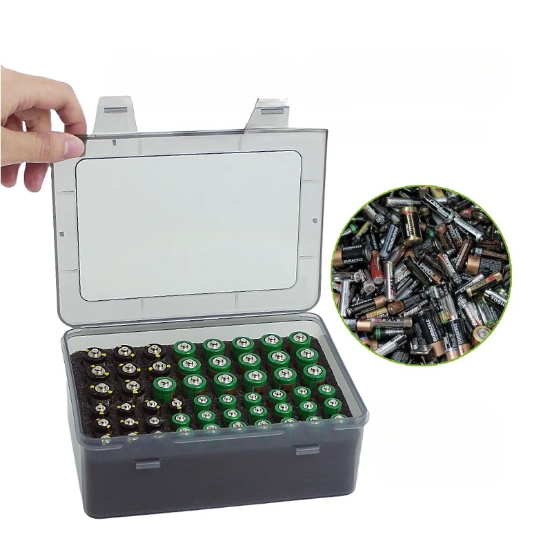 Battery Storage Organizer Holder Holds 54 AA AAA Batteries, Battery Box Case Garage Container,Home Drawer Organization Dispenser - 2