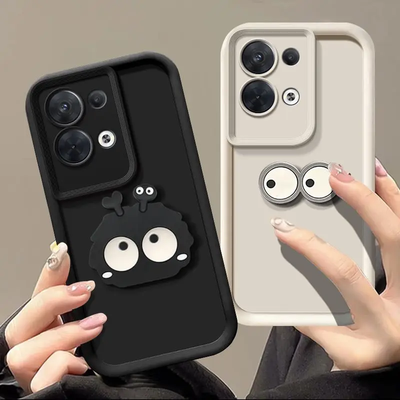 Cute 3D Eyes Coalball Silicone Shockproof Phone Case