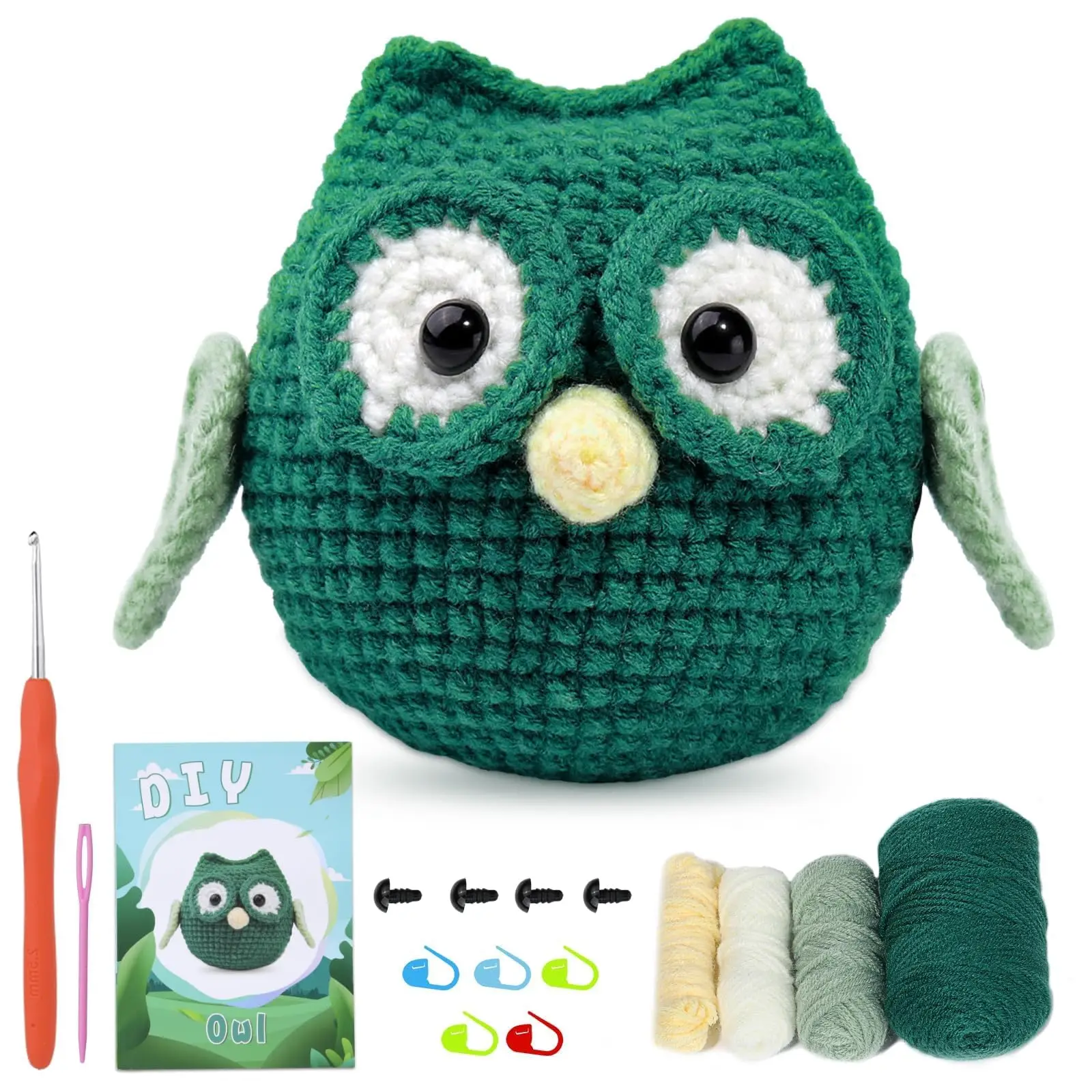 Crochet Kit Crochet Hooks Set for Beginners Fenrry Owl DIY Craft Art Gift Step-by-Step Video Instructions
