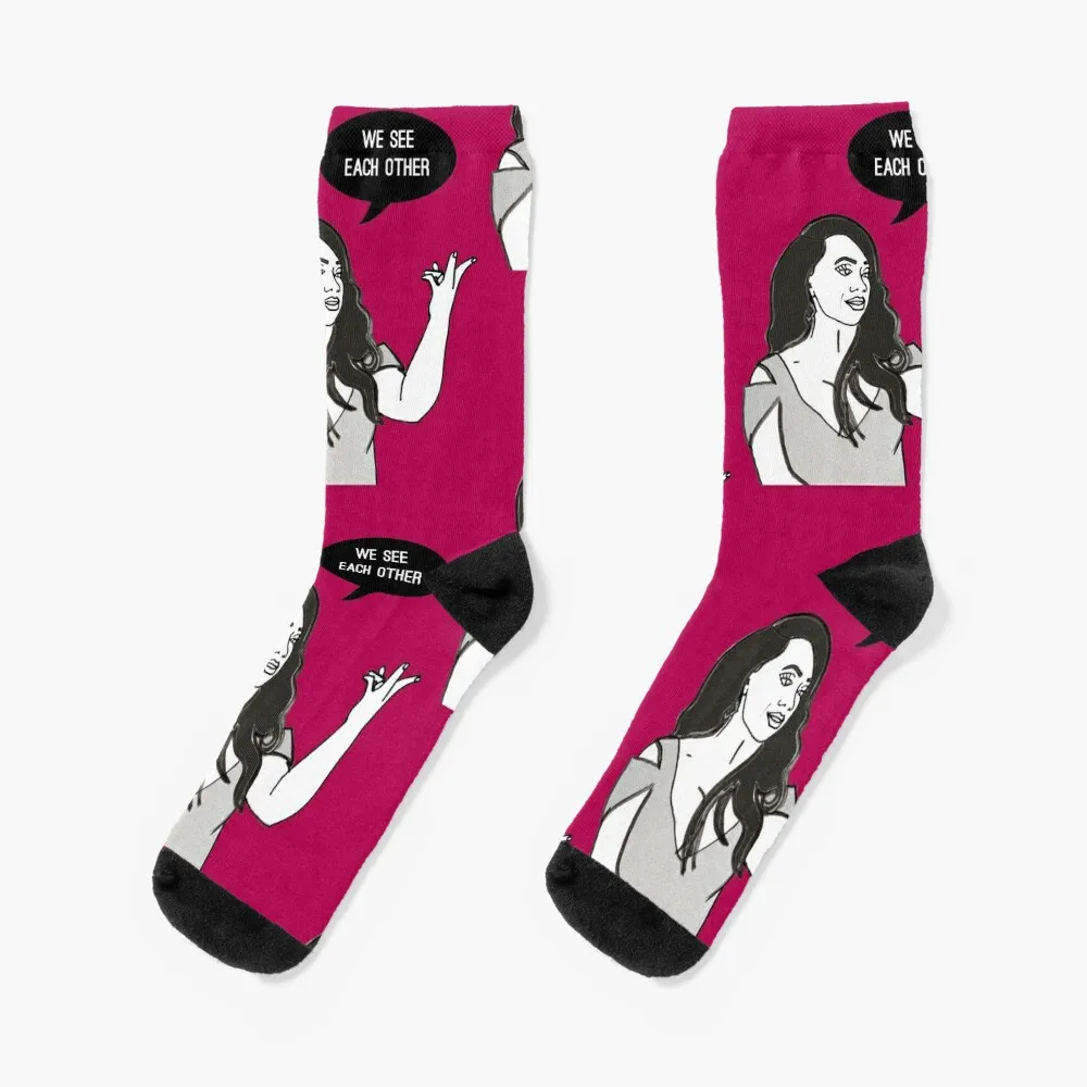 We See Each Other Socks crazy socks FASHION christmas gift Man Socks Women's