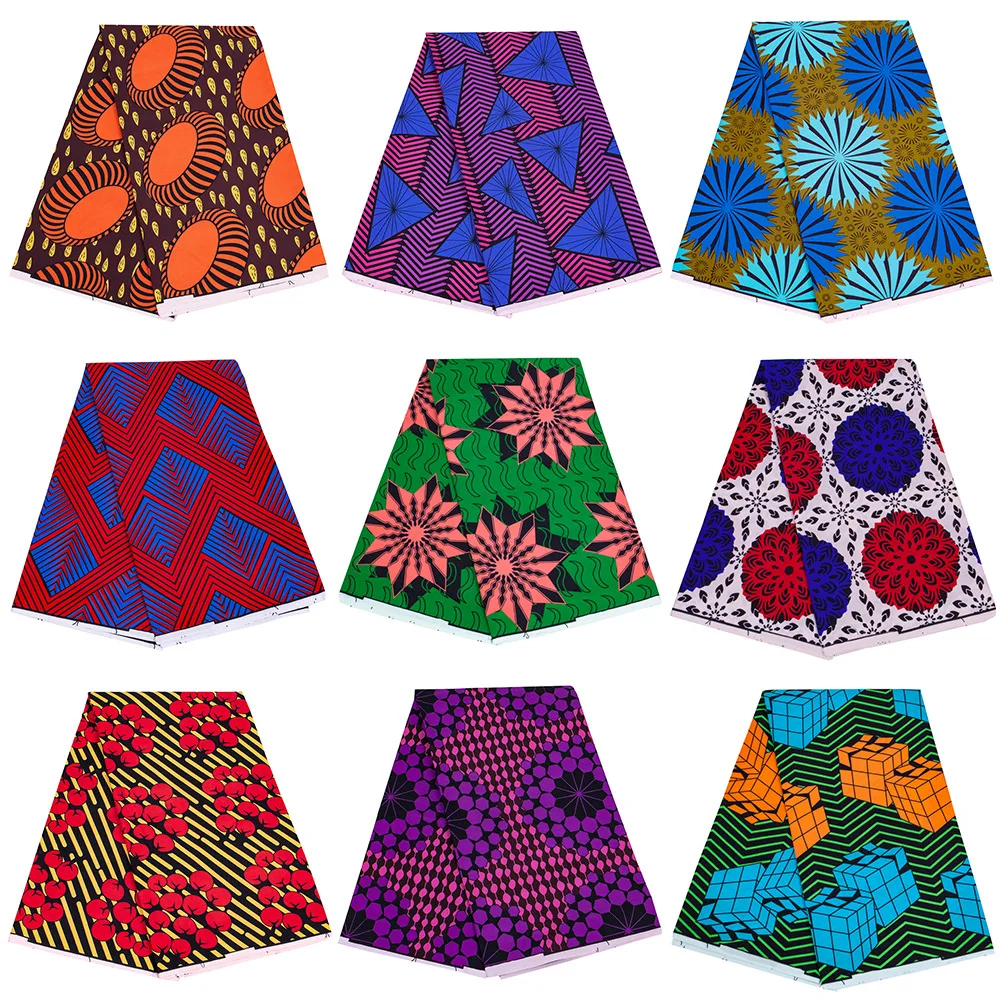 

6 Yards African National Wax Printing Geometric Printed Fabric Ankara African Double-sided Wax Dyed Fabric