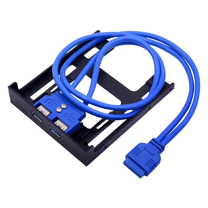 

2X 2 Ports USB 3.0 Front Panel Floppy Disk Bay 20 Pin USB3.0 Hub Expansion Cable Adapter Plastic Bracket For PC Desktop