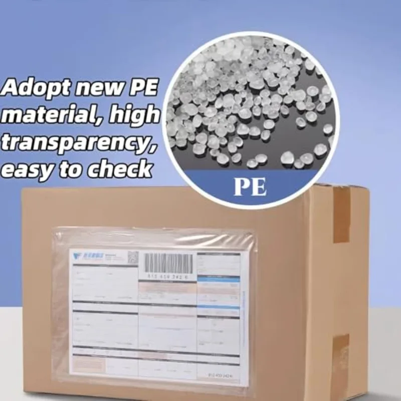 50pcs Plain Sticky Document Enclosed Wallets Plastic Shipping Pouches Peel and Seal Durable Waterproof Attach Invoices Packing