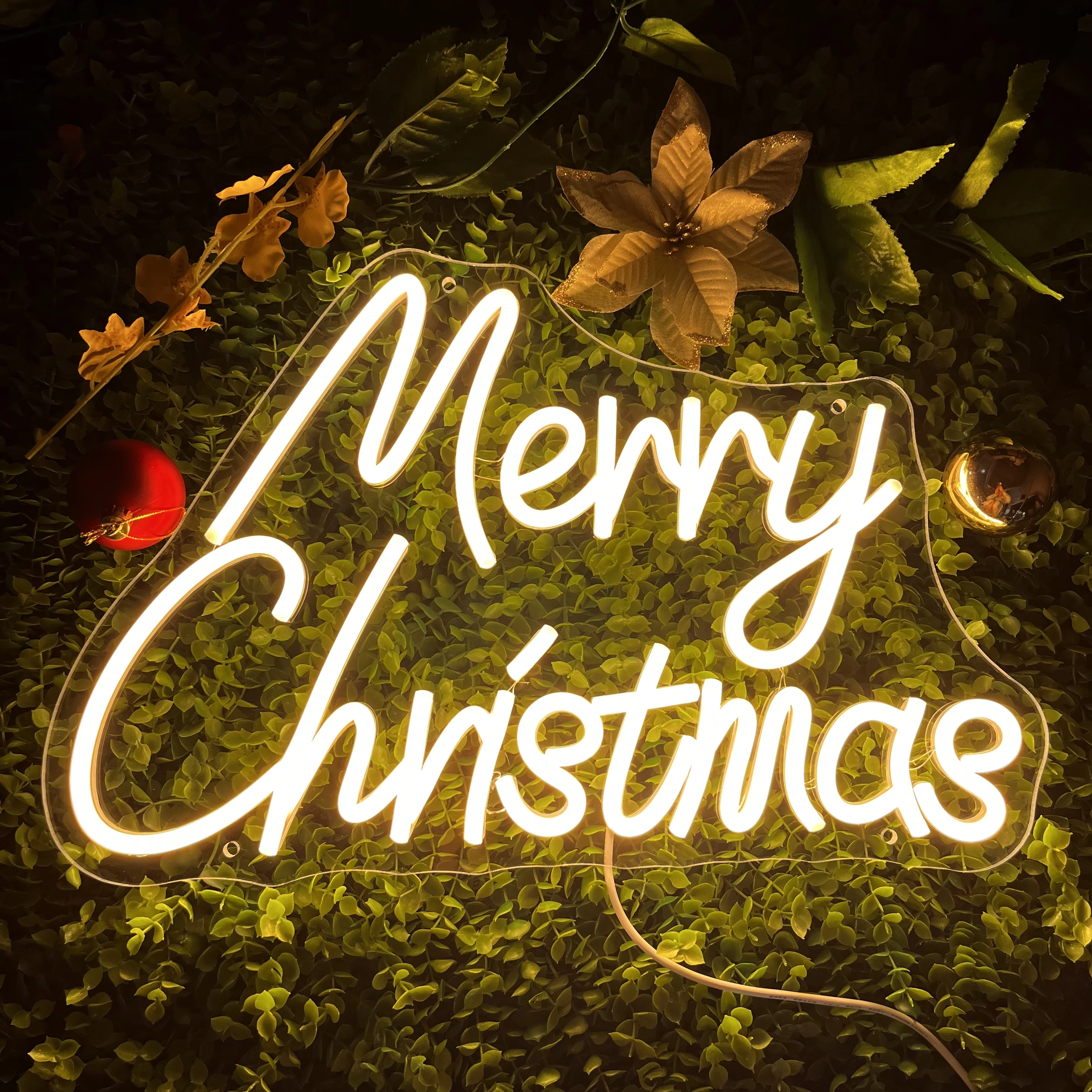 Merry Christmas Neon Sign Large LED Chrismas Lights Sign for Christmas Decorations Neon Christmas Sign for Home Bar Living Room