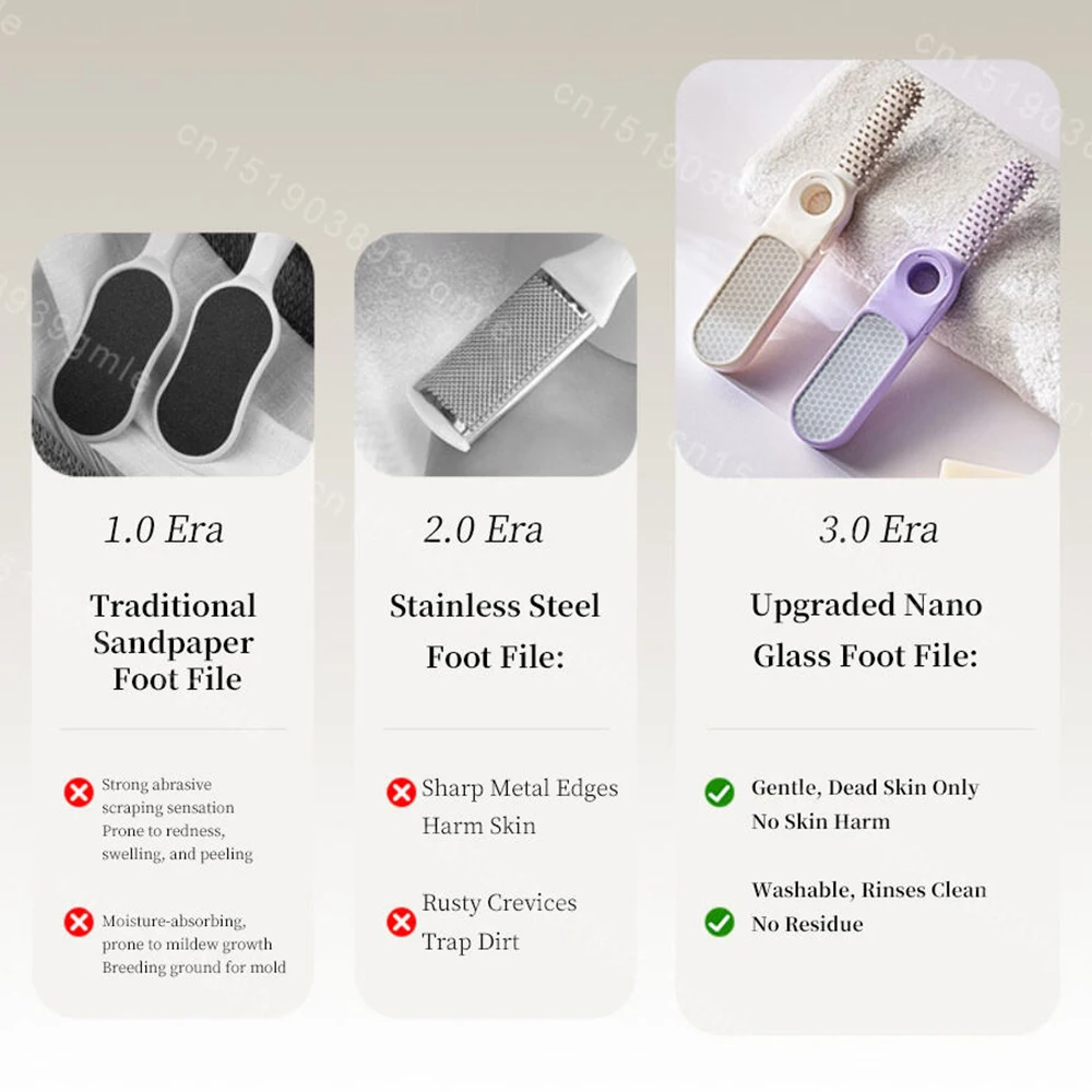 2 In 1 Nano Glass Foot Grinder with Cleaning Brush Remove Dead Skin Calluses Footplate File To Heel Scraping Sole Skin Pedicure