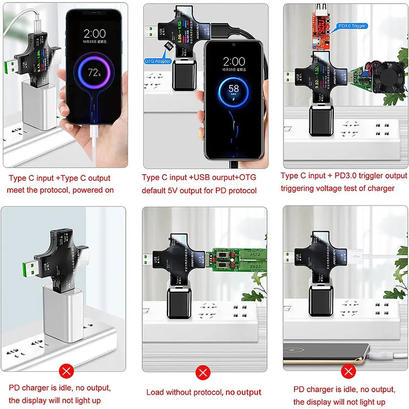 DC5.5 USB 3.0 Type-C 18 In 1 USB Tester DC Digital Voltmeter Power Bank Charger Voltage Current Ammeter Detector QC/PD3.0 Meter - 1420