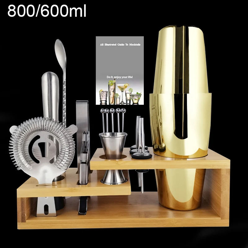 

Bar Wine Accessories Can Opener Mixer Cork Stopper Boston Stainless Steel 750ml 800ml Cocktail Shaker Shakers Tools with Stand